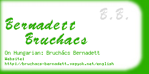bernadett bruchacs business card